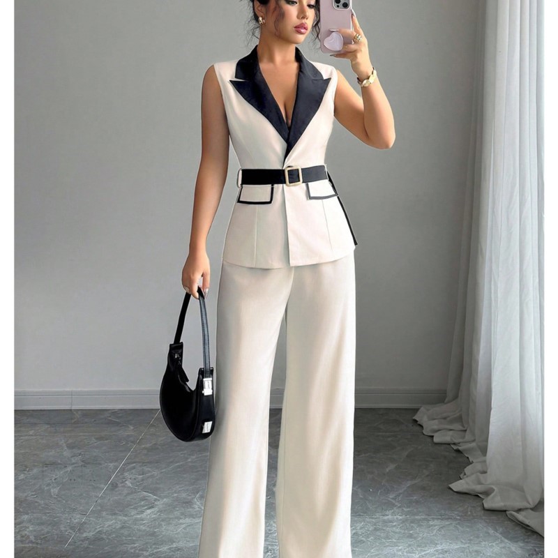 Sewing Jackets - Женский костюм-двойка: жилет, брюки с широкими